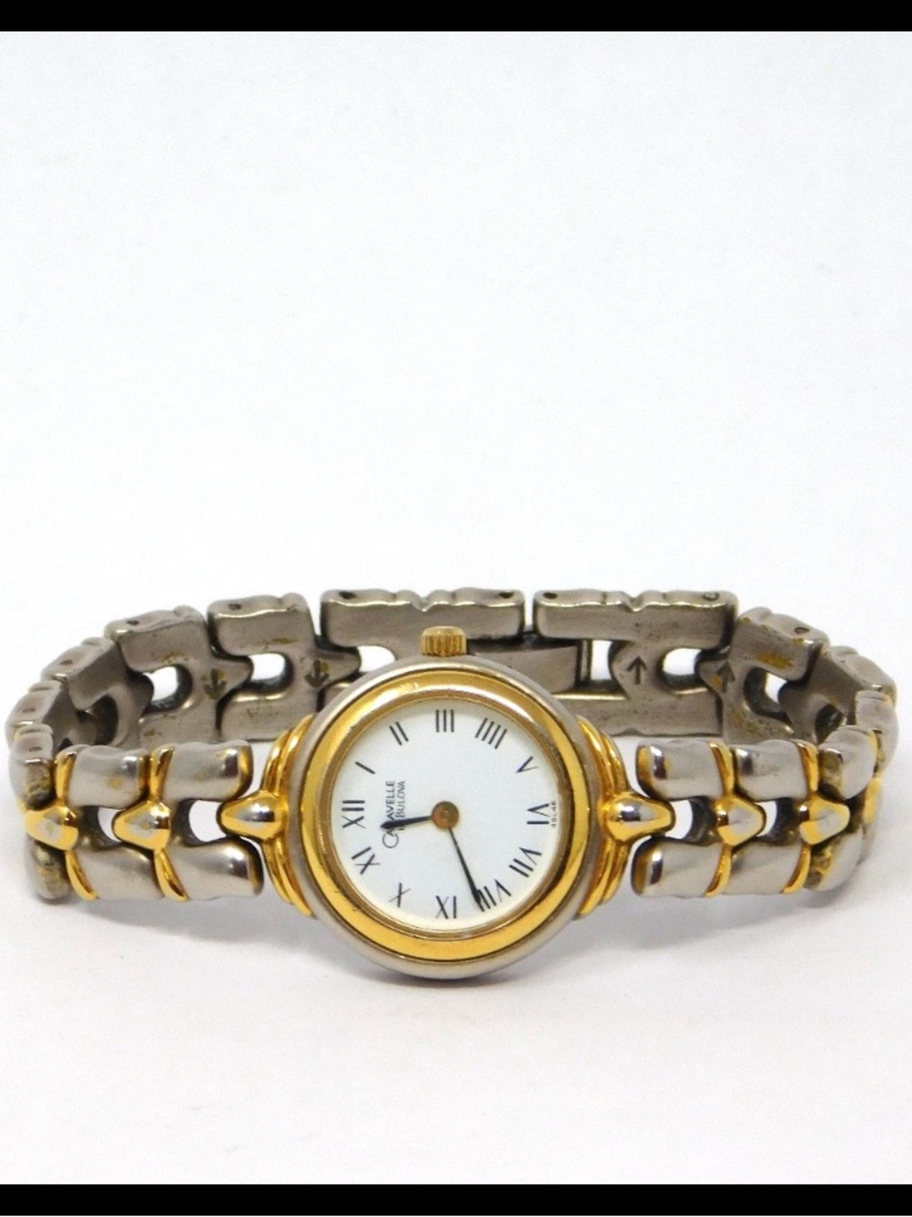 Caravelle By Bulova Women Watch 46L46 Champagne Two Tone 23mm Art Deco Ladies